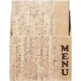 Securit Box Cartes-Menu Design Cork - Contenant 10 Cartes - avec Chacune 8 Vues