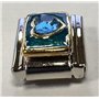 Quiges - 9 mm Style italien Charm Link Module en acier inoxydable Cœur bleu pour bracelets de style italien, Cuivre