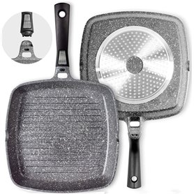 Coninx Poêle Grill Induction 28 cm | Poele Antiadhésive Avec Revêtement Granit ILAG Granistone 100% sans PFOA | Poele gril Avec