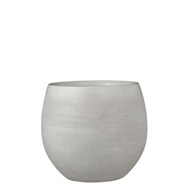 Mica Decorations Douro Pot de fleurs terre cuit rond blanc cassé 23 x Ø 26 cm - Pot de plante