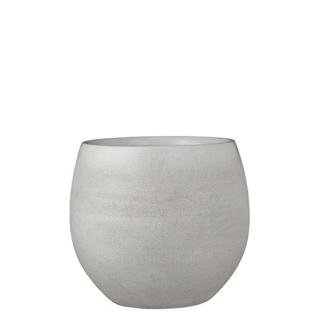 Mica Decorations Douro Pot de fleurs terre cuit rond blanc cassé 23 x Ø 26 cm - Pot de plante