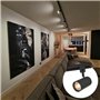 plafonnier compatible pour led - 5 lumière - L 2860 mm - Noir - Moderne -