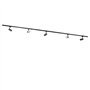 Qazqa jeana - Système de rail spot luminaire plafond, plafonnier compatible pour led - 5 lumière - L 2860 mm - Noir - Moderne - 