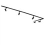 Qazqa jeana - Système de rail spot luminaire plafond, plafonnier compatible pour led - 5 lumière - L 2860 mm - Noir - Moderne - 