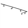 Qazqa jeana - Système de rail spot luminaire plafond, plafonnier compatible pour led - 5 lumière - L 2860 mm - Noir - Moderne - 