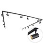 plafonnier compatible pour led - 14 lumière - L 753 cm - Noir - Moderne -
