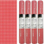 Rouleau 3 en 1 chemin de table et sets de table Airlaid - Vichy rouge/blanc à carreaux - 40 x 480 cm - 4 rouleaux