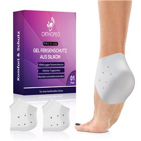 ORTHOPEO© Protection du talon en silicone I Talonnette pour protection anti-ampoules I Protection du talon pour le rétrécissemen
