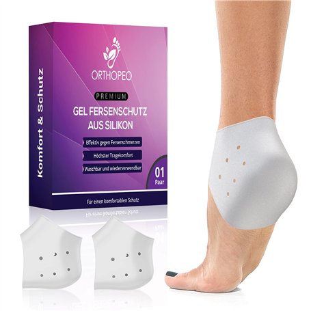 ORTHOPEO© Protection du talon en silicone I Talonnette pour protection anti-ampoules I Protection du talon pour le rétrécissemen