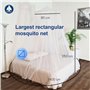 Flystopper K1402 Moustiquaire pour lit double XXL avec cordon de suspension et sac de voyage – Moustiquaire pour lit à baldaquin