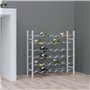 vidaXL Casier à Bouteilles pour 36 Bouteilles Étagère à Vin Casier à Boisson Stockage Rangement Cuisine Maison Intérieur Blanc M
