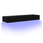 vidaXL Meubles TV avec éclairage LED 2 pcs Noir 60x35x15,5 cm, Armoire avec lumières LED, Support TV, Armoire Murale, Meuble TV 