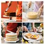 Elalove Set de 3 Spatules Professionnelles pour Plancha Poignée en Bois - Spatule à Steak en Acier Inoxydable 26cm avec Grattoir