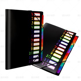 Elalove 2 Pièces Pochette A4 avec 12 Compartiments Classeur Plastique Transparent Trieur Porte Documents Bureau Étanche pour Éco