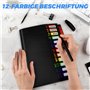 Elalove 2 Pièces Pochette A4 avec 12 Compartiments Classeur Plastique Transparent Trieur Porte Documents Bureau Étanche pour Éco