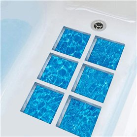 QUUPY Lot de 6 autocollants carrés antidérapants pour baignoire et douche 15 cm