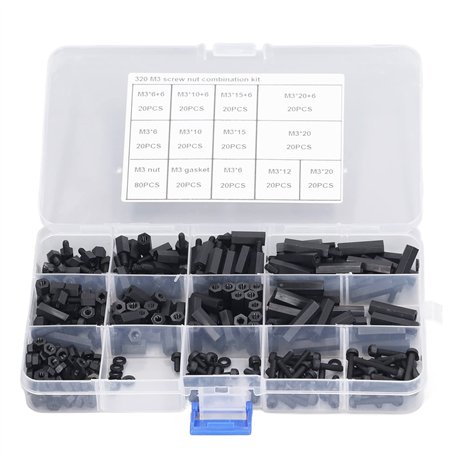 0 pièces entretoise de vis hexagonale M3 en nylon mâle femelle entretoises de vis hexagonales vis d'entretoise kit d'assortiment