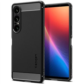Spigen Rugged Armor Coque Compatible avec Sony Xperia 1 VII [Souple] - Noir Mat