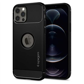 Spigen Rugged Armor Coque pour iPhone 12 et iPhone 12 Pro - Noir Mat