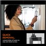 Spigen Porte Badge MagSlide avec ruban Pochette verticale pour badge Lanyard amovible, pour Le Travail, L'école - Noir