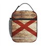 DUWAA Sac à déjeuner avec drapeau de l'État de l'Alabama sur vieux grain de bois imprimé carte postale sac fourre-tout spacieux