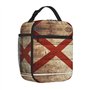 DUWAA Sac à déjeuner avec drapeau de l'État de l'Alabama sur vieux grain de bois imprimé carte postale sac fourre-tout spacieux 