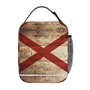 DUWAA Sac à déjeuner avec drapeau de l'État de l'Alabama sur vieux grain de bois imprimé carte postale sac fourre-tout spacieux 