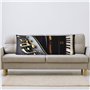 Housse de coussin motif notes de musique et pianos - Ultra douce - Respirante - Esthétique