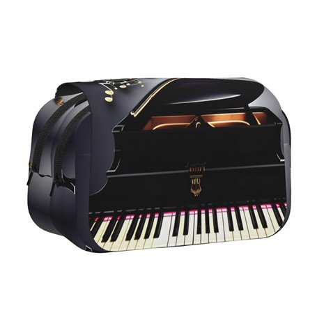 YQxwJL Trousse à crayons avec imprimé notes de musique et pianos
