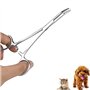 Oumefar Pince à épiler en acier inoxydable pour animaux de compagnie ciseaux de toilettage domicile pour chien nettoyage du visa