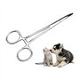 Oumefar Pince à épiler en acier inoxydable pour animaux de compagnie ciseaux de toilettage domicile pour chien nettoyage du visa