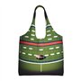 LNNIUK Sac fourre-tout imprimé terrain de football américain et ballon pour femme en toile Sac à main mignon grand sac à main dé