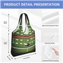 LNNIUK Sac fourre-tout imprimé terrain de football américain et ballon pour femme en toile Sac à main mignon grand sac à main dé