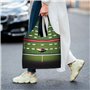 LNNIUK Sac fourre-tout imprimé terrain de football américain et ballon pour femme en toile Sac à main mignon grand sac à main dé