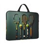 Housse pour ordinateur portable 14" avec imprimé balles de tennis et raquettes - Résistant aux chocs - Intérieur rembourré - Par