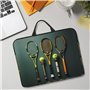 Housse pour ordinateur portable 14" avec imprimé balles de tennis et raquettes - Résistant aux chocs - Intérieur rembourré - Par