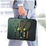 Housse pour ordinateur portable 14" avec imprimé balles de tennis et raquettes - Résistant aux chocs - Intérieur rembourré - Par