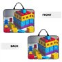 Housse pour ordinateur portable 14" avec imprimé blocs de construction colorés - Intérieur rembourré résistant aux chocs, parfai