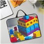 Housse pour ordinateur portable 14" avec imprimé blocs de construction colorés - Intérieur rembourré résistant aux chocs, parfai