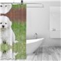 AUGUSTRUSH Rideau de douche imperméable avec œillets métalliques (chien bichon frisé) avec 12 crochets, séchage rapide, lavable 