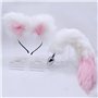 Bandeau oreilles de chat moelleux + accessoire de queue 2 pièces/ensemble