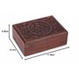 Ajuny Coffret à Bijoux Décoratif en Bois Fabriqué à la Main Motif Arbre de Vie Sculpté Coffre au Trésor Polyvalent Fait à la mai