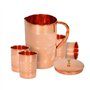 Zap impex Carafe de luxe en cuivre pur avec 4 verres