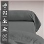 Pizuna Coton Peigné Traversin 45x145 cm 2 Pièces Gris foncé, 100% Coton Longue Tige 400 Fils Armure Satin (Taie d'oreiller d'hôt