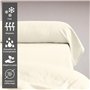 Pizuna Coton Peigné Traversin 45x145 cm 2 Pièces Ivoire Neuf, 100% Coton Longue Tige 400 Fils Armure Satin (Taie d'oreiller d'hô