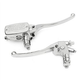 MOMOALA 22Mm Moto Hydraulique Frein Maître Cylindre Levier d'embrayage Chrome