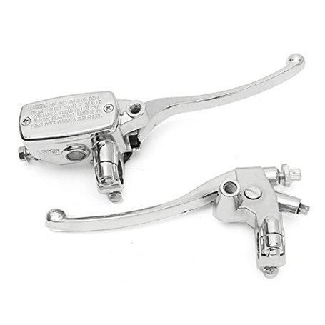 MOMOALA 22Mm Moto Hydraulique Frein Maître Cylindre Levier d'embrayage Chrome