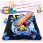 Kit de Tapisserie au Crochet pour Débutants,Coussin ou Tapis DIY 43x43cm avec Canevas Latch Hook,Matière Polyester Résistante (M