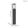 Eglo Lampe sur pied LED Riforano, lampadaire extérieur en fonte d’aluminium noir et plastique blanche, éclairage à 2 flammes, IP
