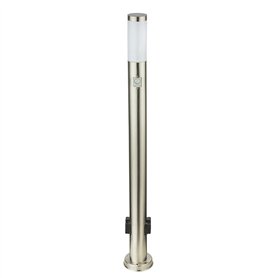 Lampadaire extérieur luminaire sur pied espace extérieur inox senseur prises de courant